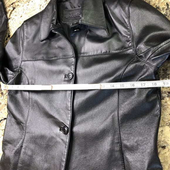 Size 8 Jessica Women’s Leather Jacket Button Up Mid Length Black Classic CN - Picture 8 of 16